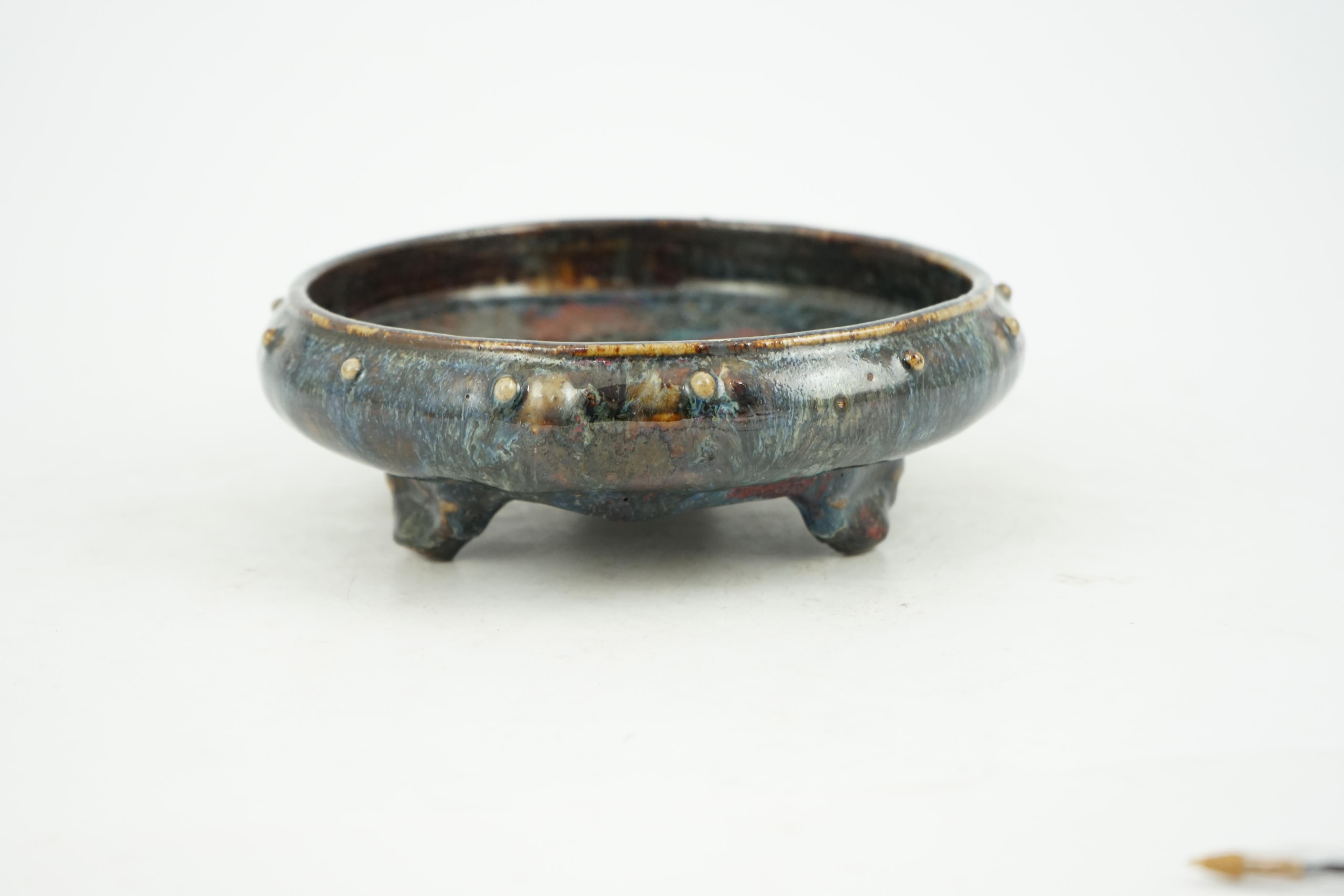 A Chinese Jun type tripod narcissus bowl, 17th/18th century, probably Guangdong kilns